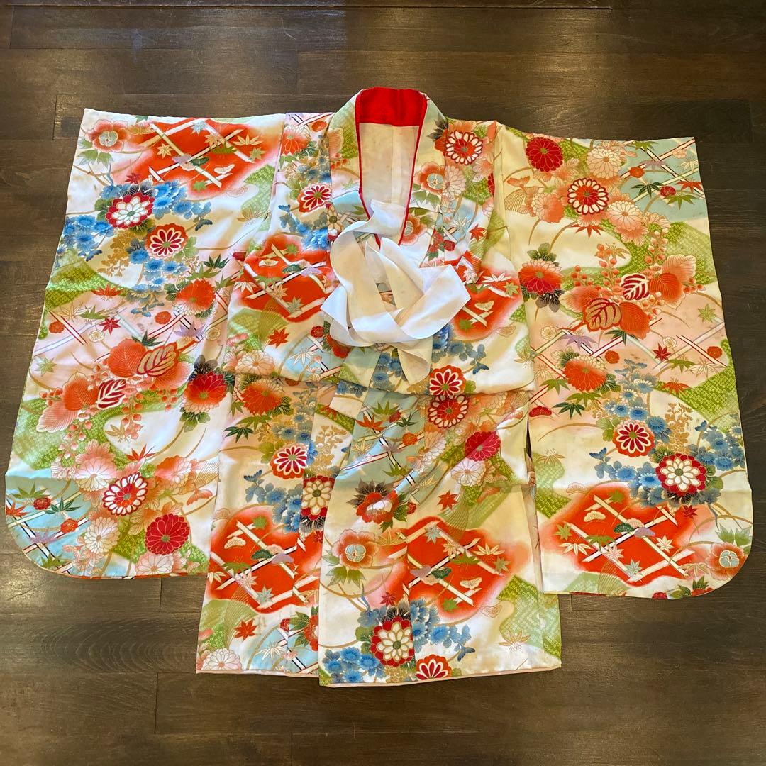 アンティーク 七五三 五歳〜七歳 約105cm用 大正ロマン 着物 フルセット