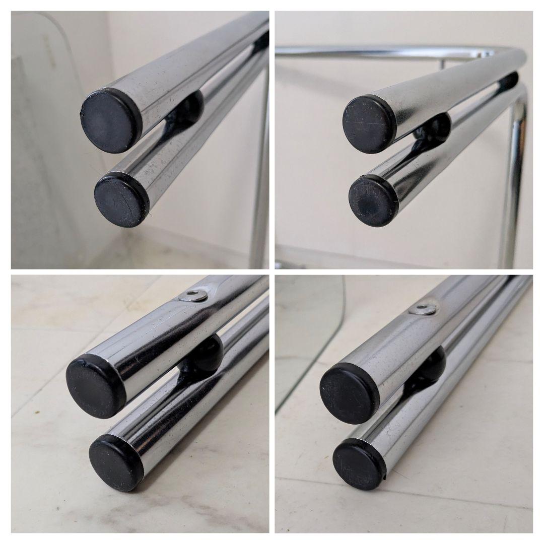 ヴィンテージ クローム ガラステーブル ポストモダン ミッドセンチュリー