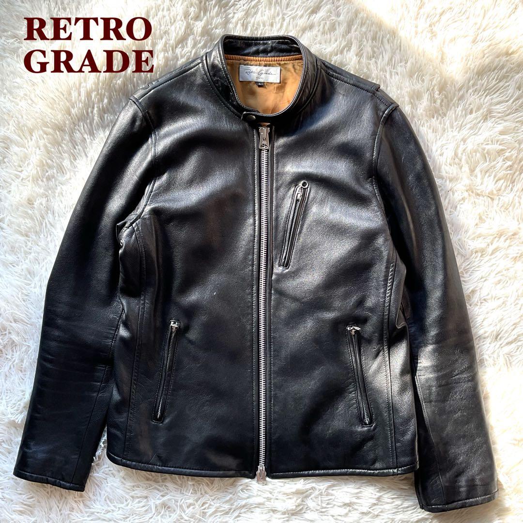 美品✨レトログレード　レザージャケット　シングルライダース　L ブラック　本革