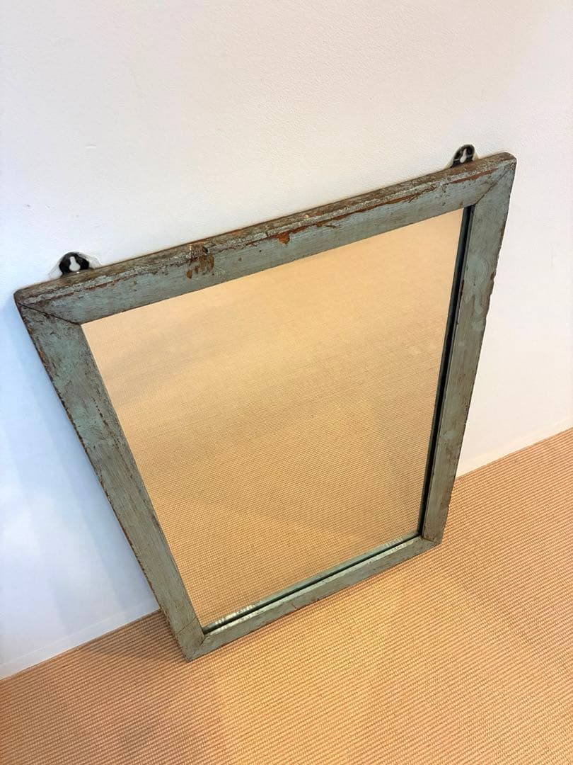 アンティーク 木製 ウッドフレーム 壁掛けミラー ウォールミラー 鏡