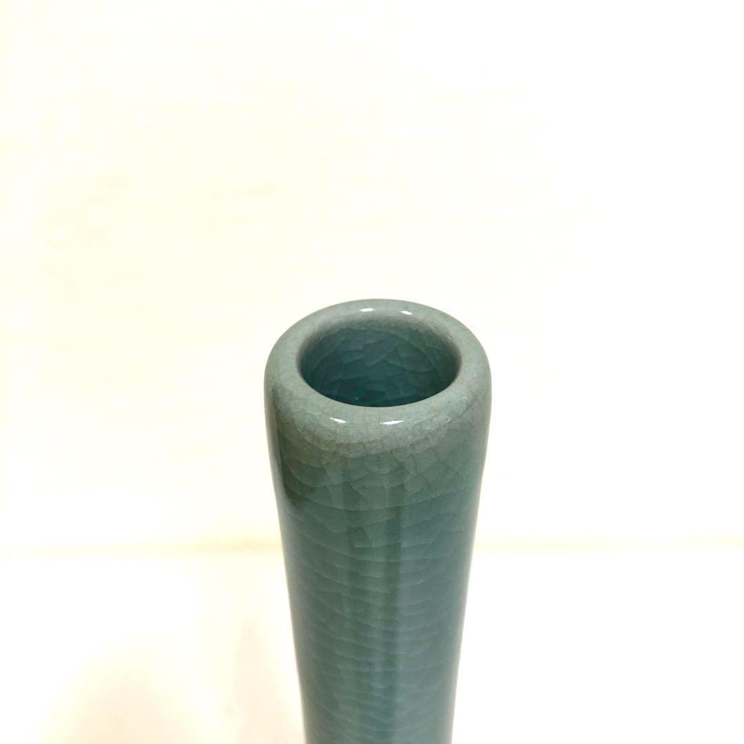 趙京陶芸研究院　高麗青磁　趙京作　長頸瓶　花器　一輪挿し　茶道　華道　インテリア