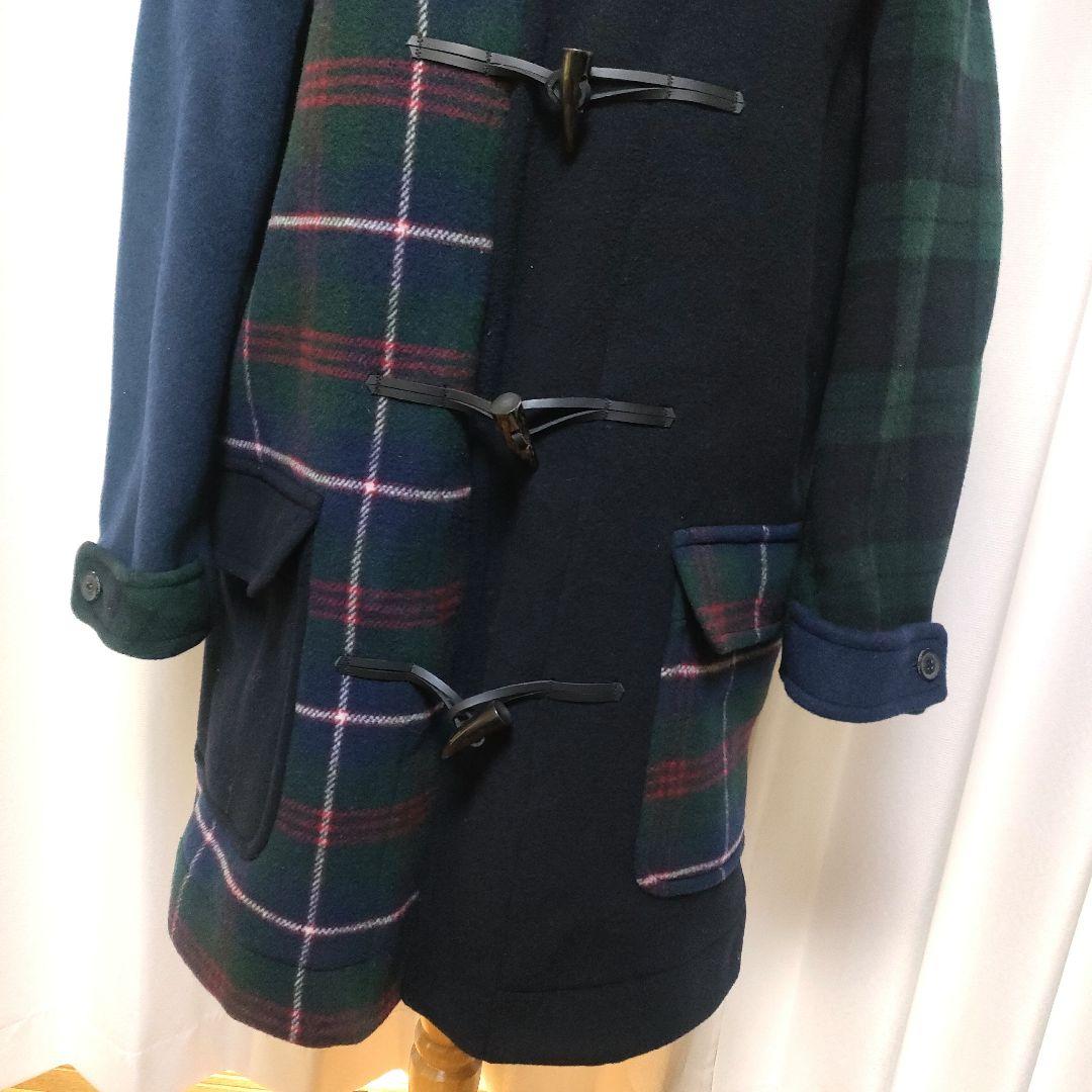 【極美品】希少 ロンドントラディション チェック切り替え ウール ダッフルコート