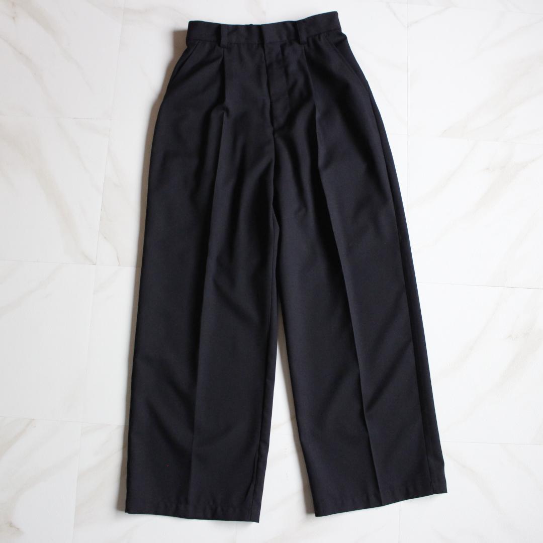 【美品】LEPSIM パンツスーツ セットアップ ノーカラー M ネイビー