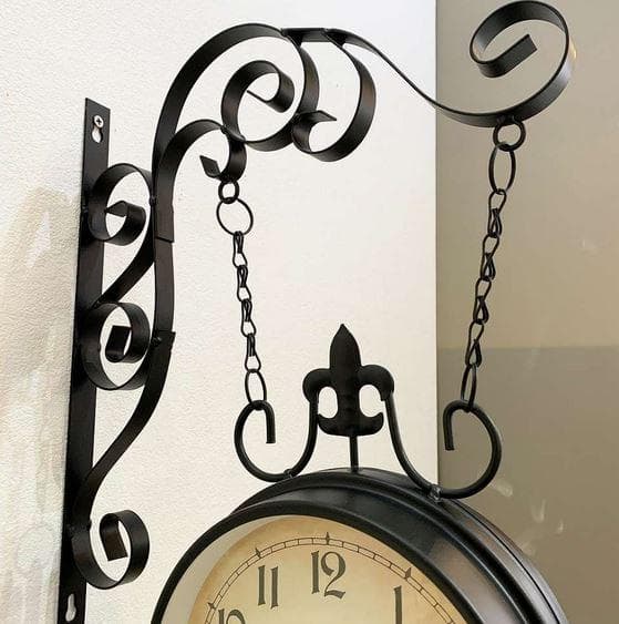 ステーションクロック 壁掛け時計 両面時計 アンティーク 57101WC