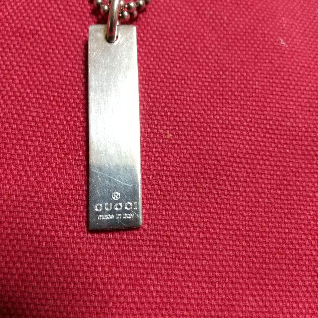 GUCCI 　ロゴバー　ダブルチェーンネックレス　SV925