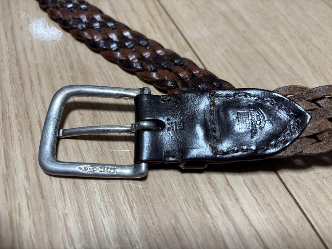 White house Cox レザーメッシュベルト