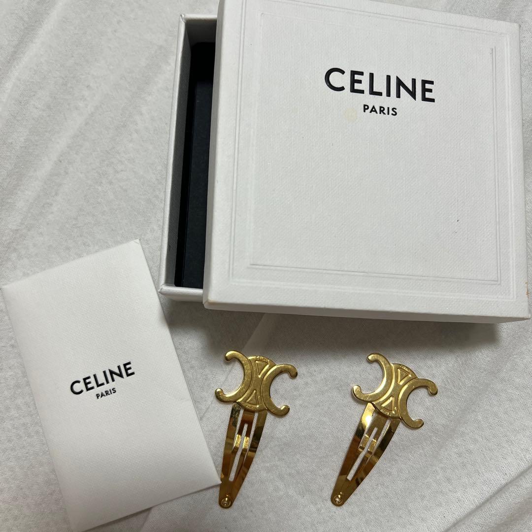 CELINE トリオンフ　 ヘアクリップ　ゴールド