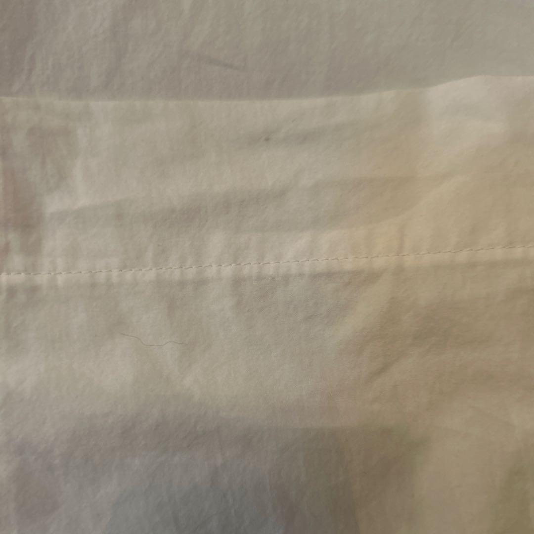 HUIS. 遠州織物オーガニックコットンバンドカラー半袖ブラウス 白U110