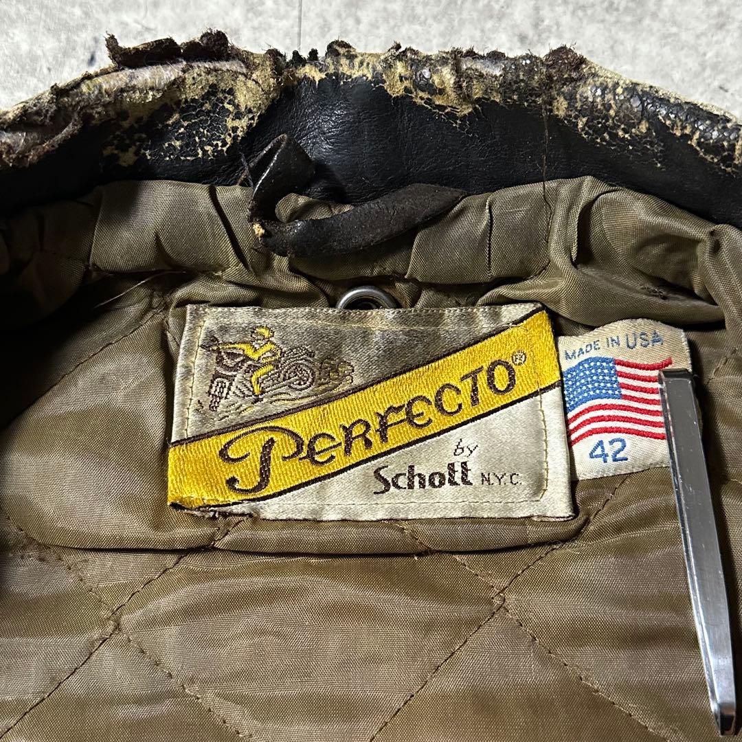 80s Schott 118J 42サイズ ダブルライダース カウハイド