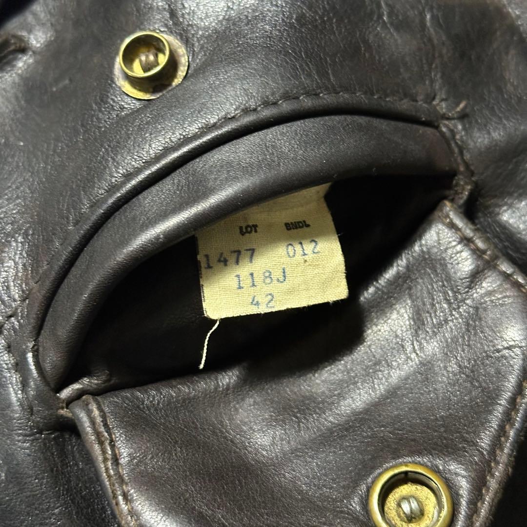 80s Schott 118J 42サイズ ダブルライダース カウハイド