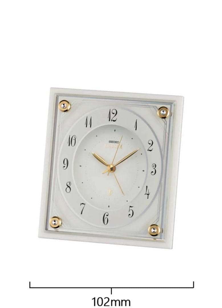 SEIKO EMBLEM 置時計 ホワイト 102mm