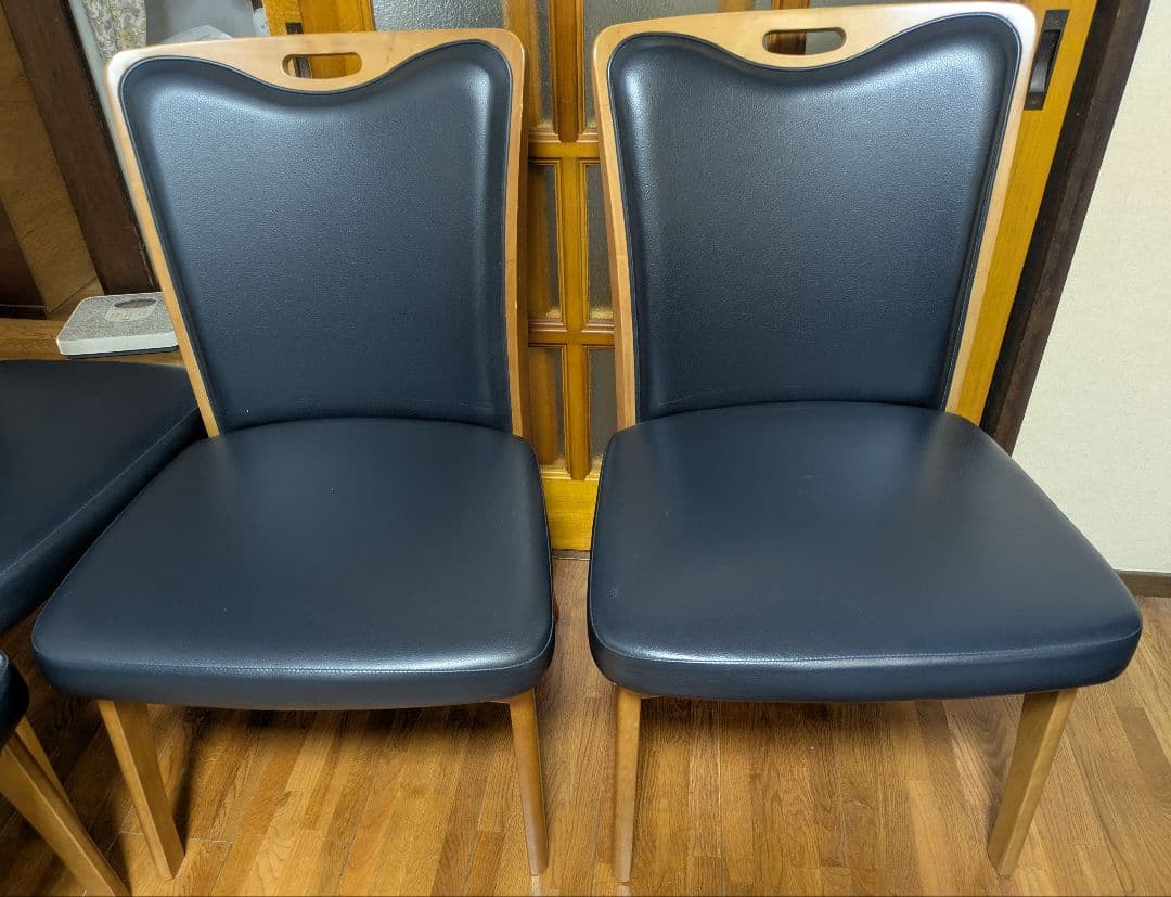濃紺　ダイニングチェア 4脚セット　引き取り限定