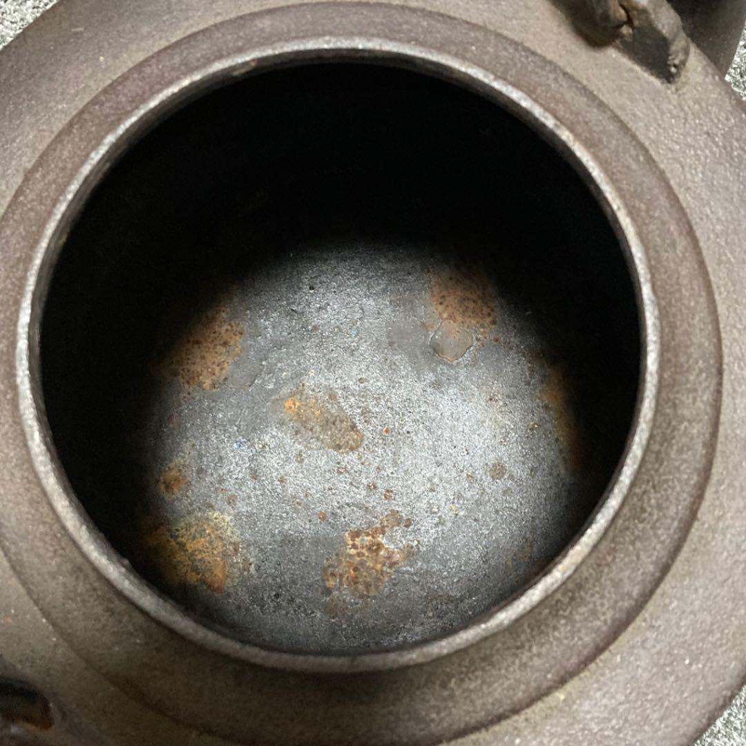 古い大きな鉄瓶 茶道具 置物 和風 大型 骨董品 インテリア レトロ