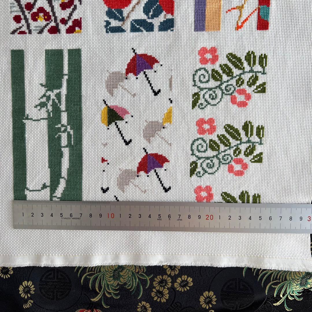 【完成品】クロスステッチ　竹久夢二　サンプラー　B4フレーム用