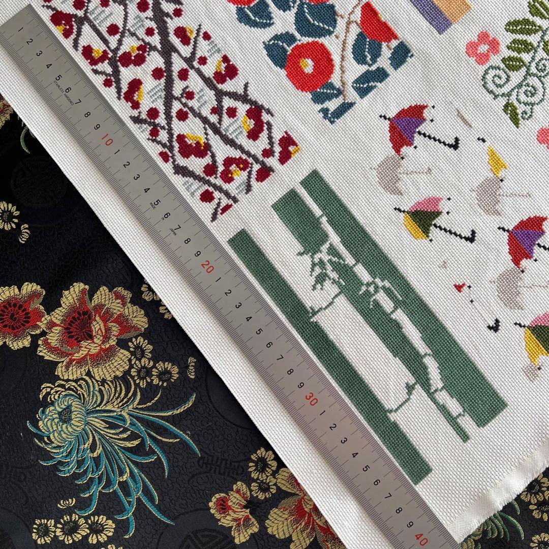 【完成品】クロスステッチ　竹久夢二　サンプラー　B4フレーム用