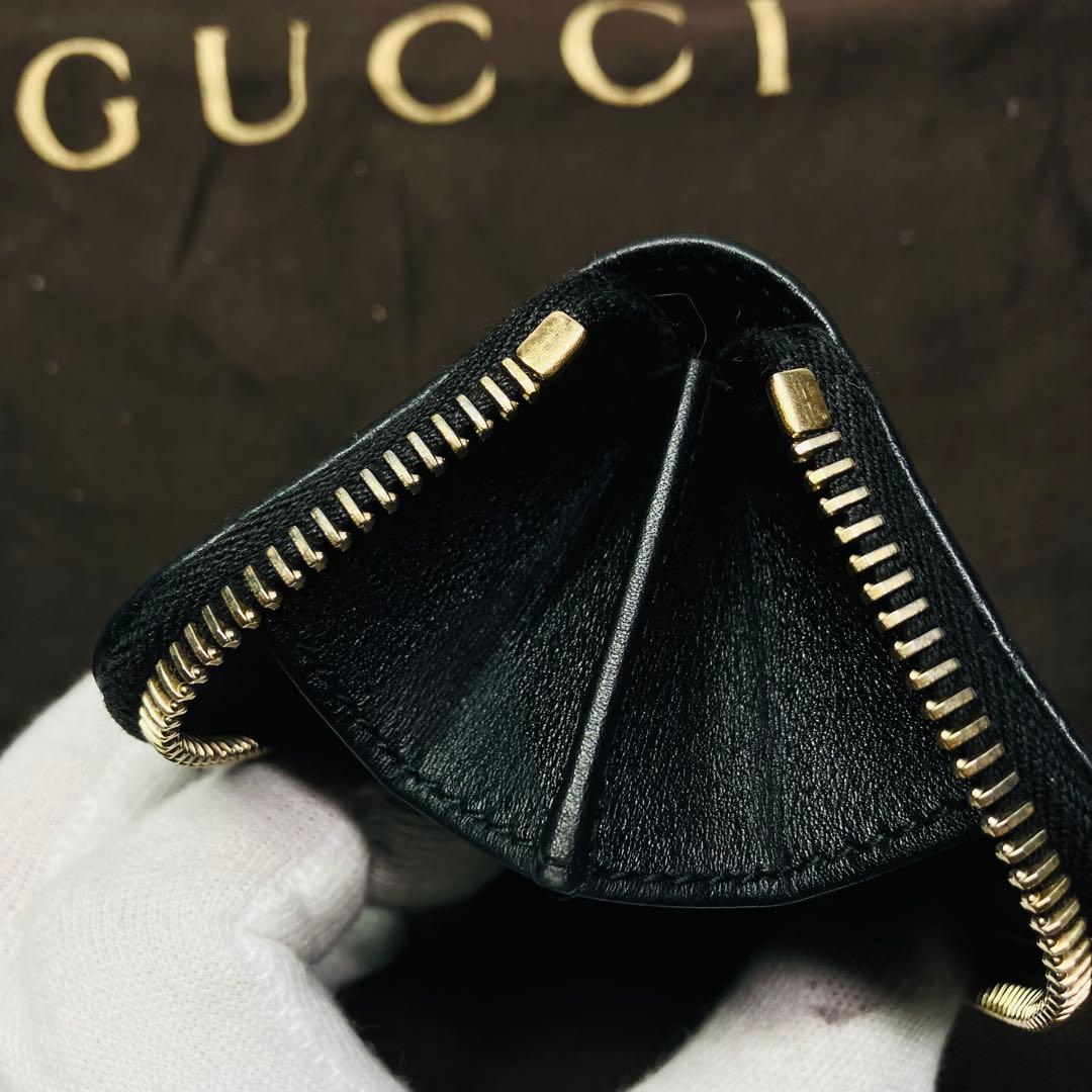 極美品　グッチ ケース GUCCI マイクログッチシマ ブラック 小銭入れ