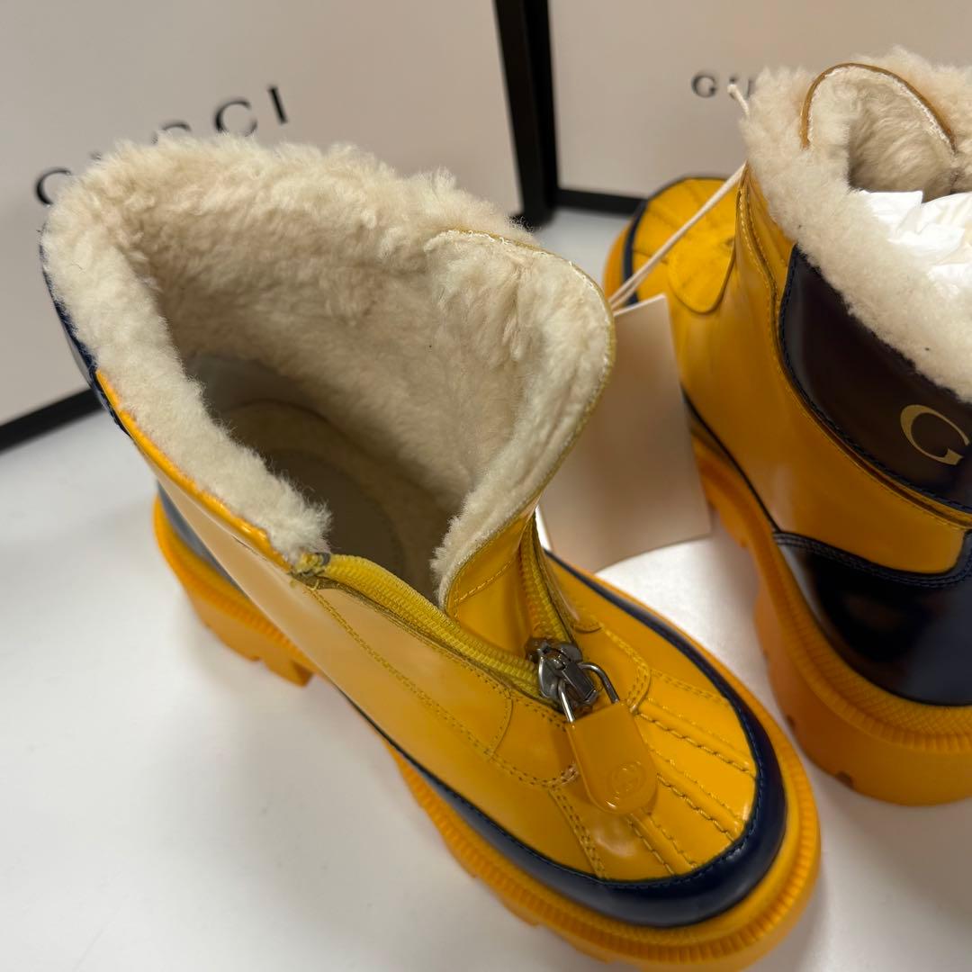 GUCCI キッズブーツ イエロー/ネイビー