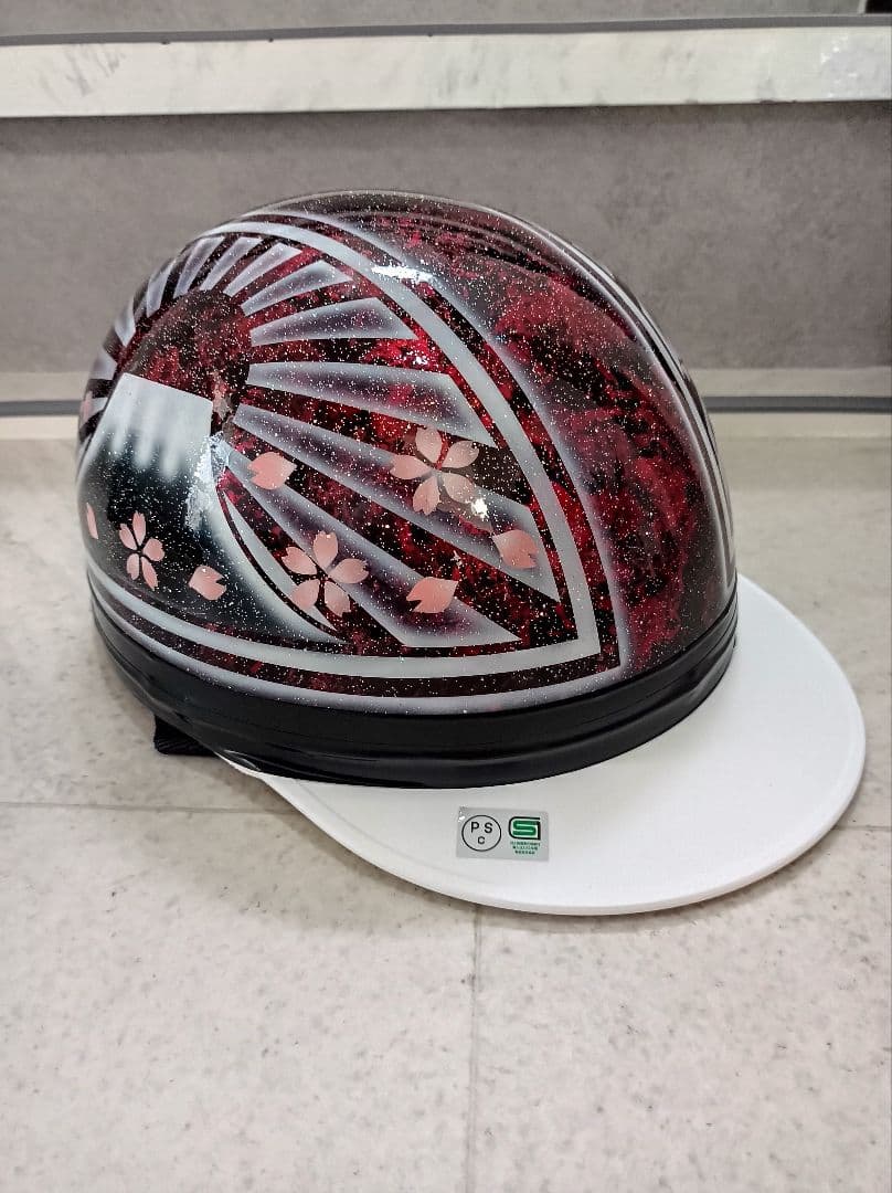 カスタムコルク半　Candyレッドラップ✘白富士日章　七色ラメ