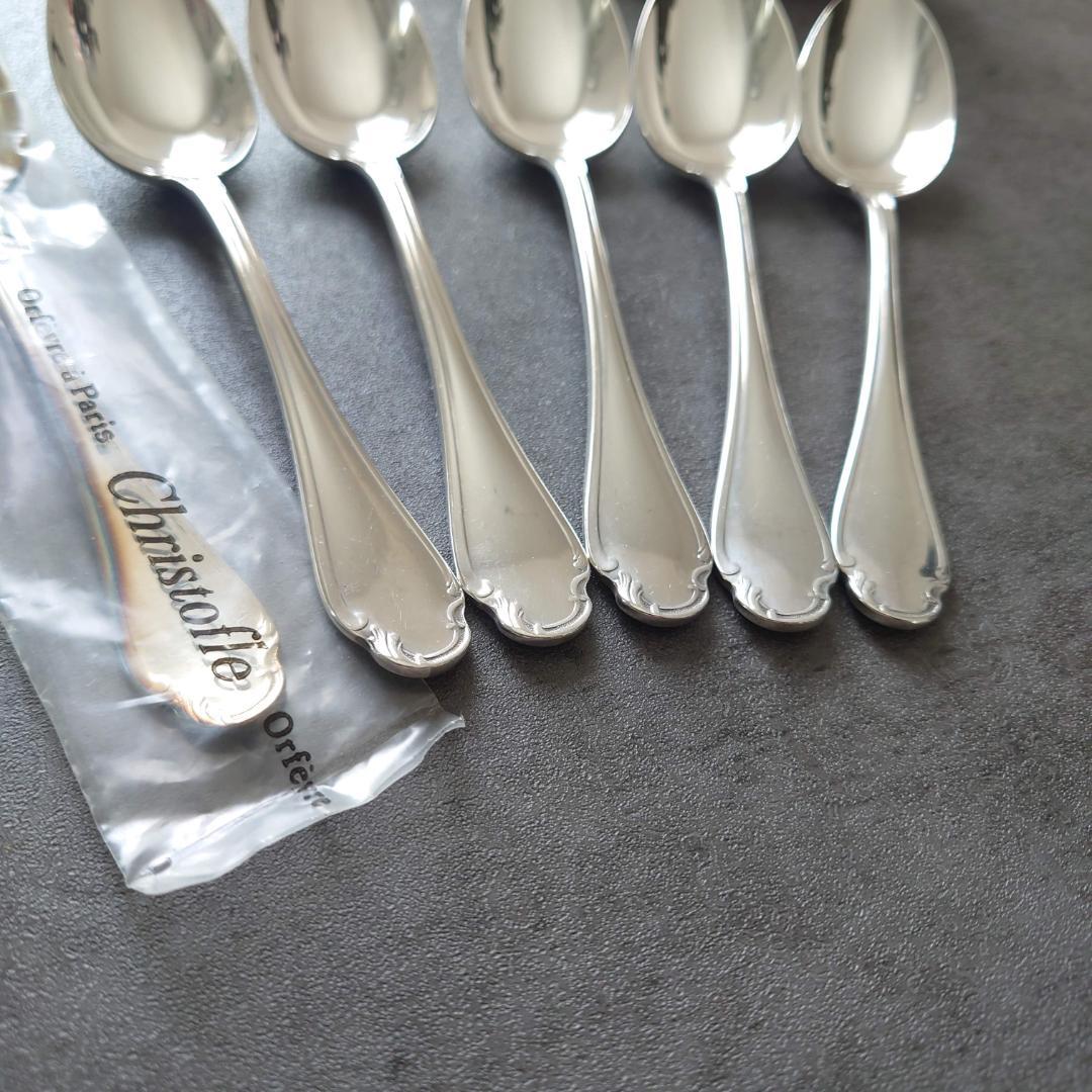 美品 クリストフル ポンパドール コーヒースプーン 未開封含む 6点
