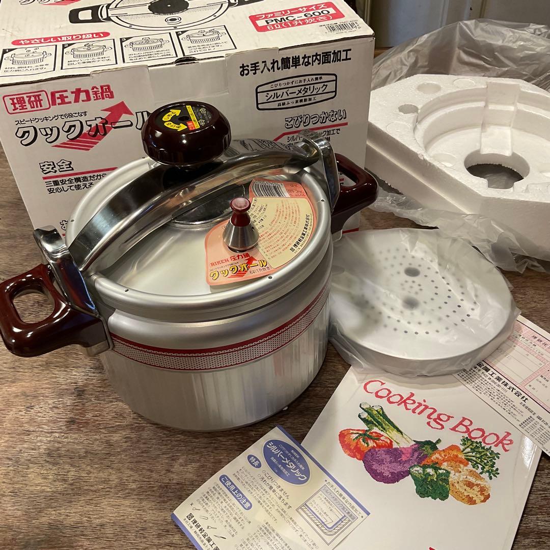 新品未使用！理研 圧力鍋 6リットルRIKEN リケン 一升炊 PMC-600