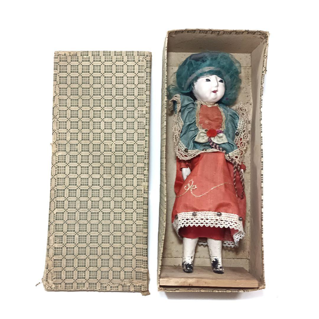 明治末〜大正初期 ビスクドール 木製ボディ アンティーク人形