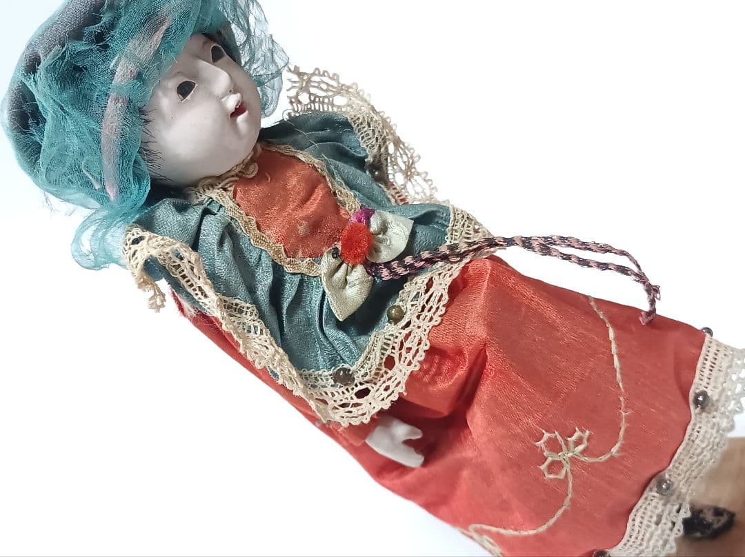明治末〜大正初期 ビスクドール 木製ボディ アンティーク人形