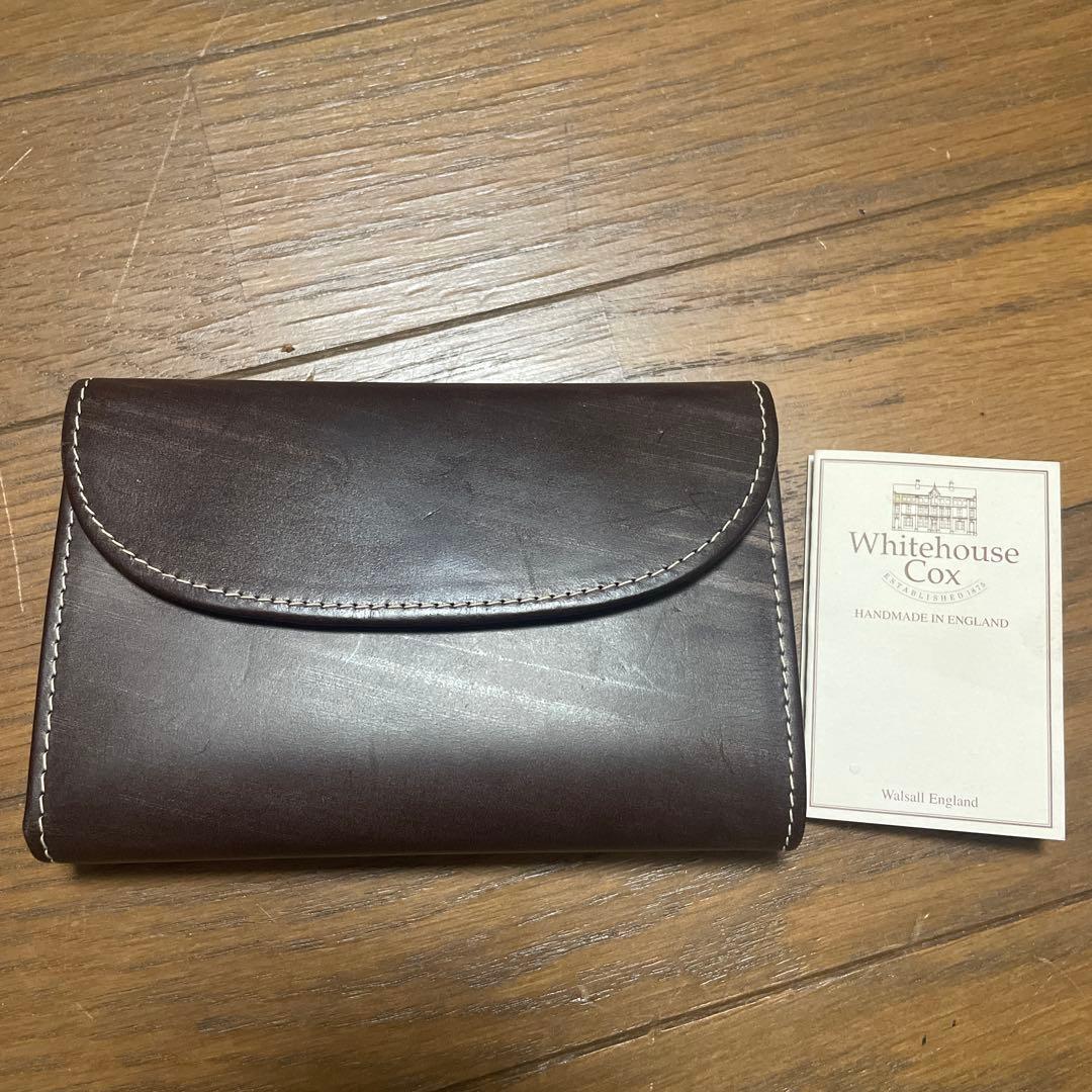 Whitehouse Cox 三つ折り財布 ダークブラウン✖️グリーン　箱なし