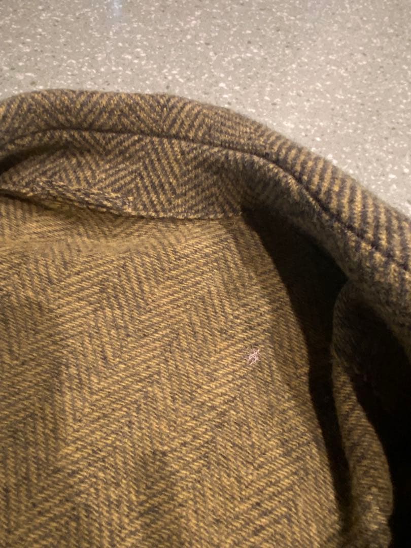 45Ｒ シェットランドヘリンボンカウチンコート ウール ロングコート