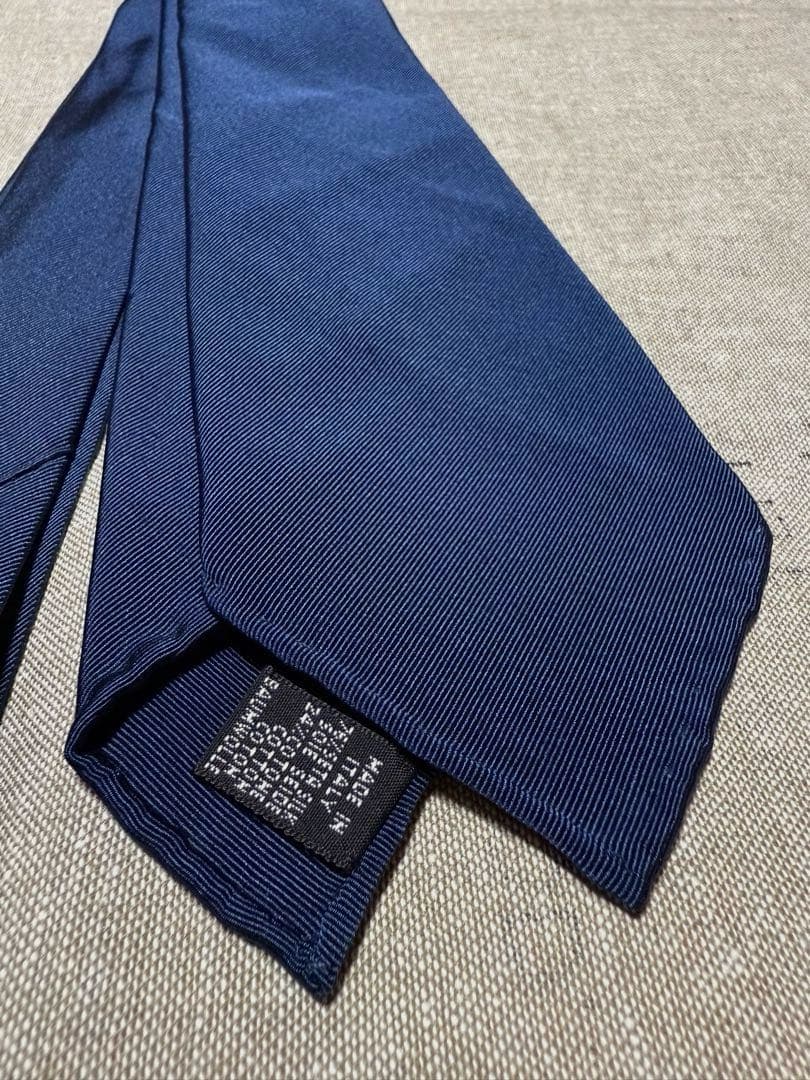 Franco Minucci／セッテピエゲ／ソリッドタイ／ネイビー／Italy製