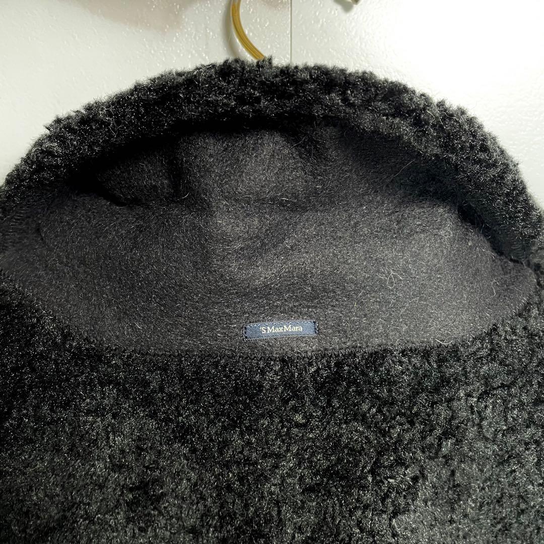 美品✨マックスマーラ ボア テディロングコート ベルト ブラック
