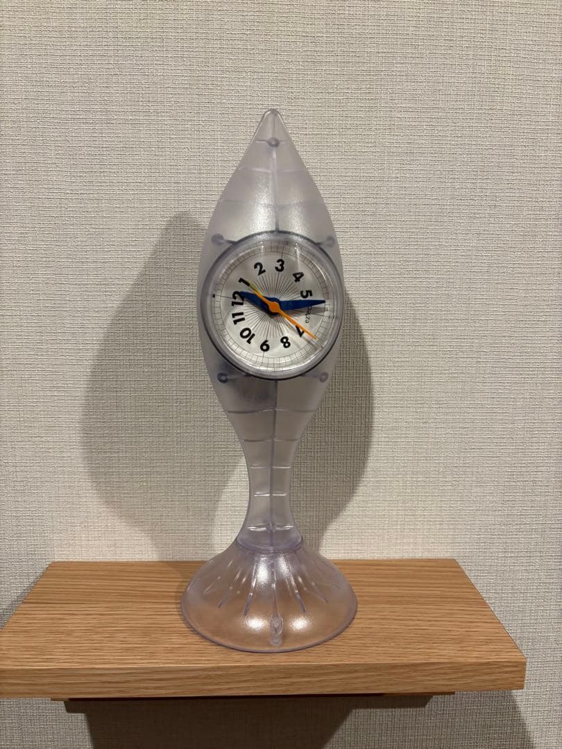 魚型 透明置時計