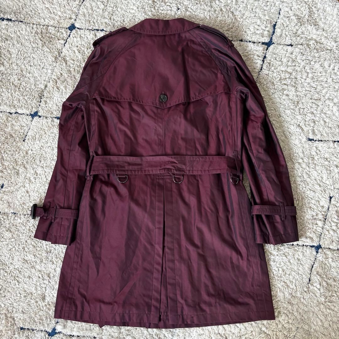 【美品✨】バーバリーロンドン　激レア！トレンチコート　メガチェック　ボルドー　Ｌ