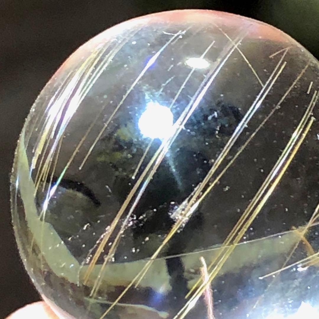 ☆別格高級品質！帝王秘宝②！極美！シルバー ルチル 丸玉　スフィア