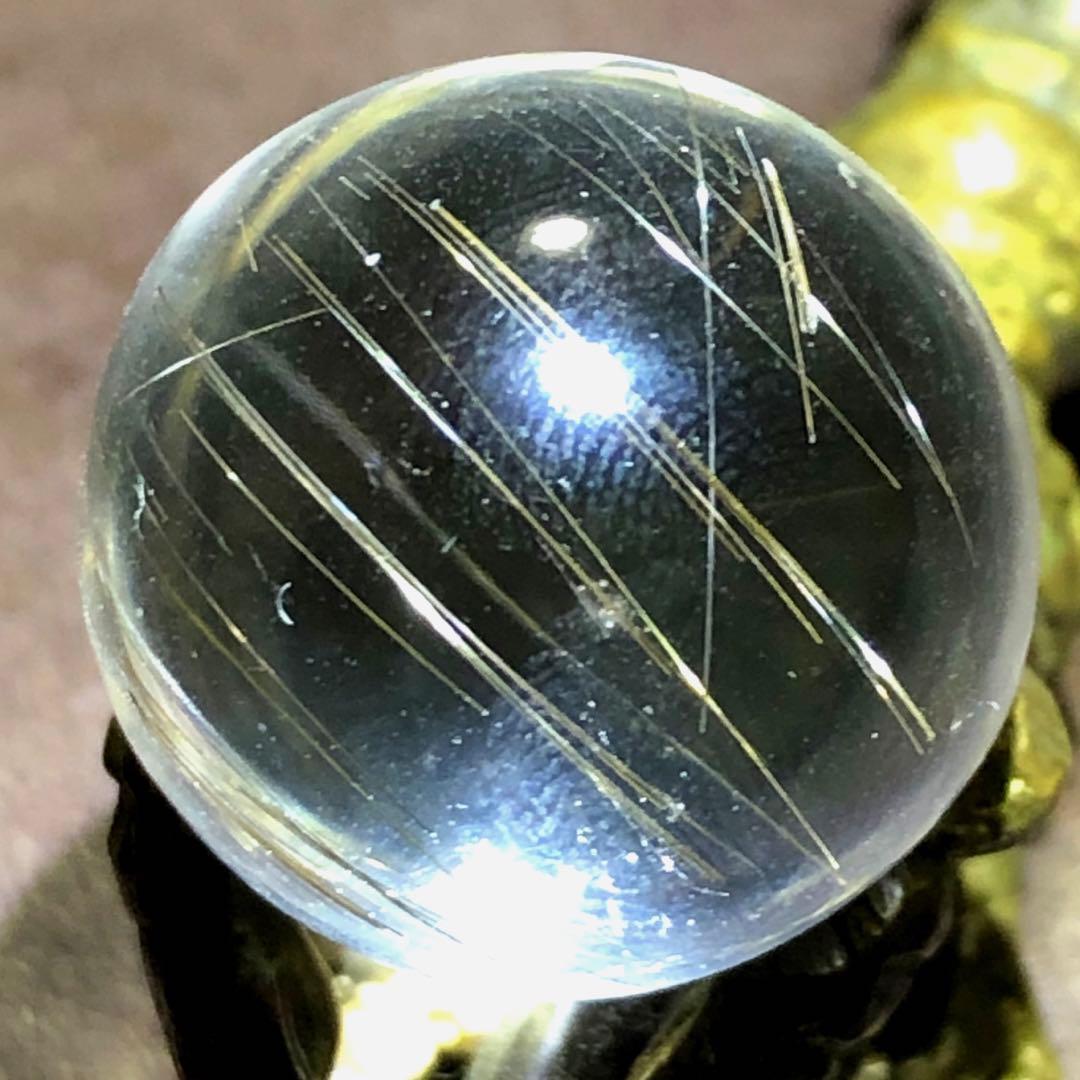 ☆別格高級品質！帝王秘宝②！極美！シルバー ルチル 丸玉　スフィア