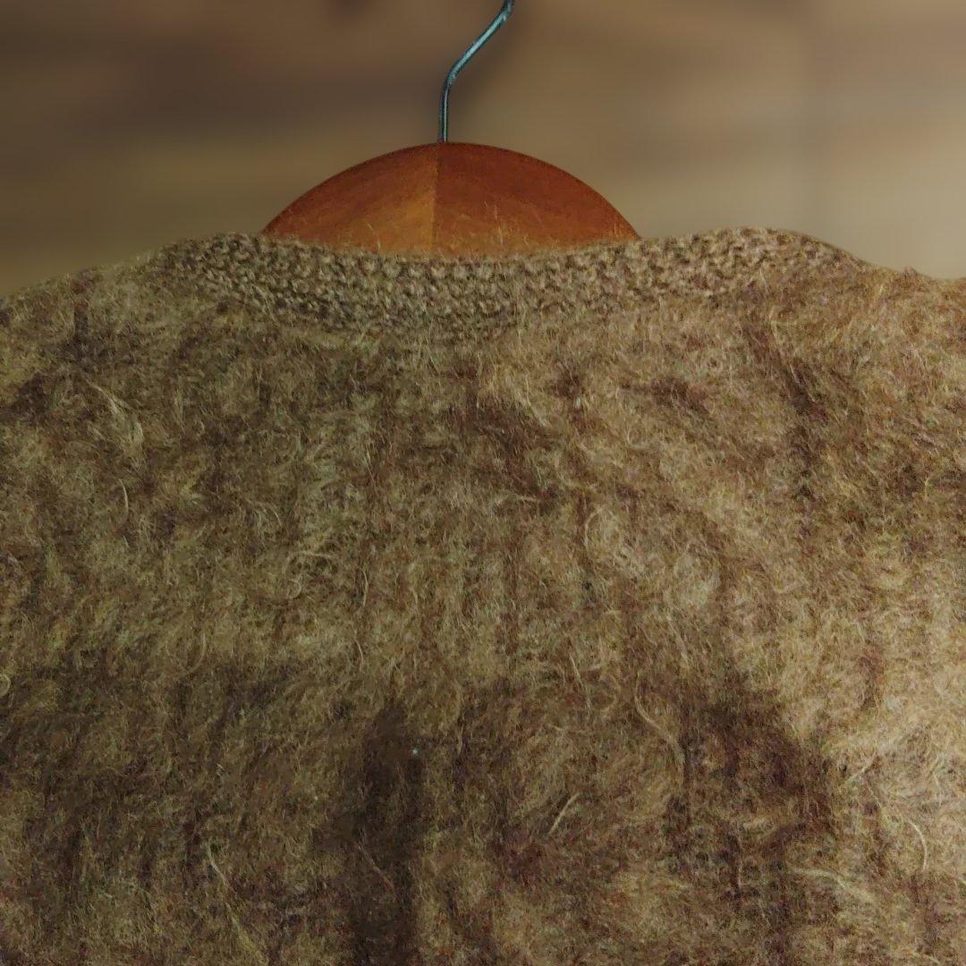 モヘアカーディガン　ブラウン