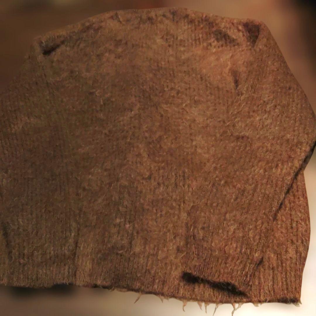 モヘアカーディガン　ブラウン