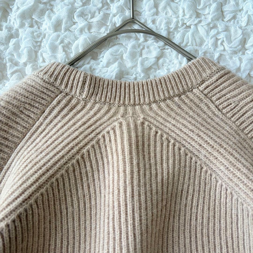 ドゥロワー ウール カシミヤ 9G 畦編み クルーネックニット セーター