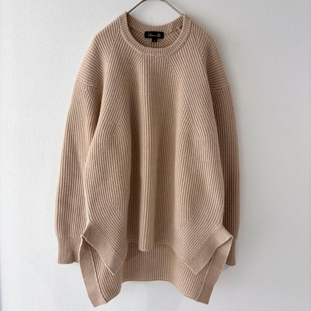 ドゥロワー ウール カシミヤ 9G 畦編み クルーネックニット セーター