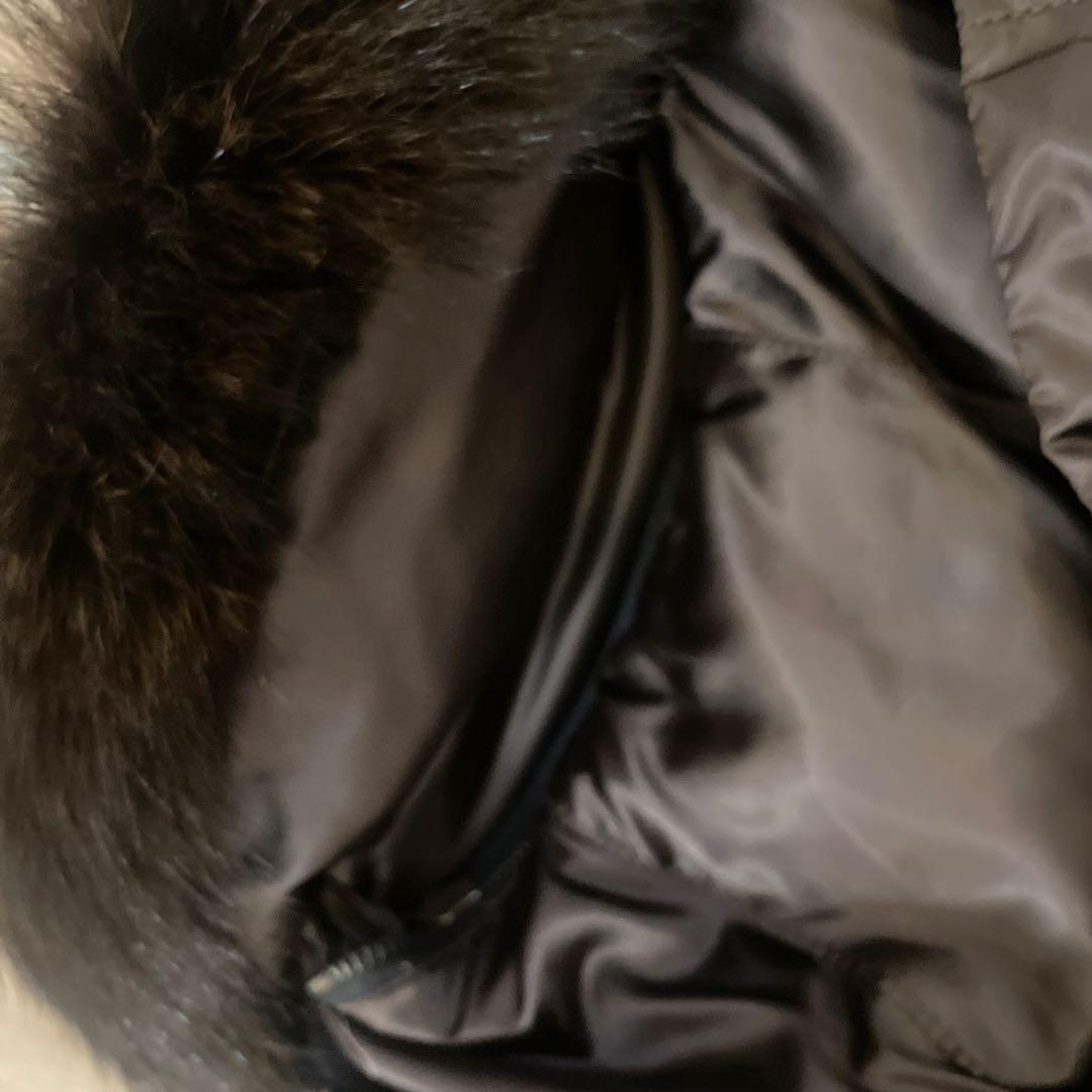 PRADA ダウンコート ロング ファー フード取外し　ベルト ダークブラウン