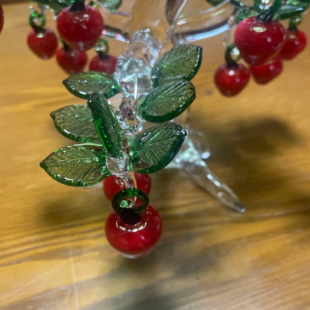 華やかなクリスタル製クリスマスツリー装飾 高さ約３０cm