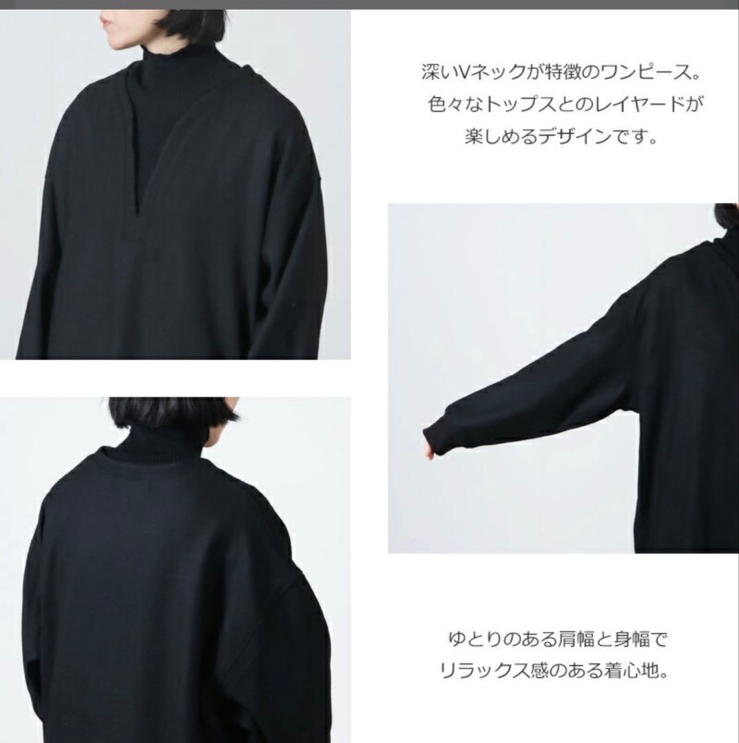 新品同様ヴェリテクールvc-2553 ＶネックリブワンピースBLACK色