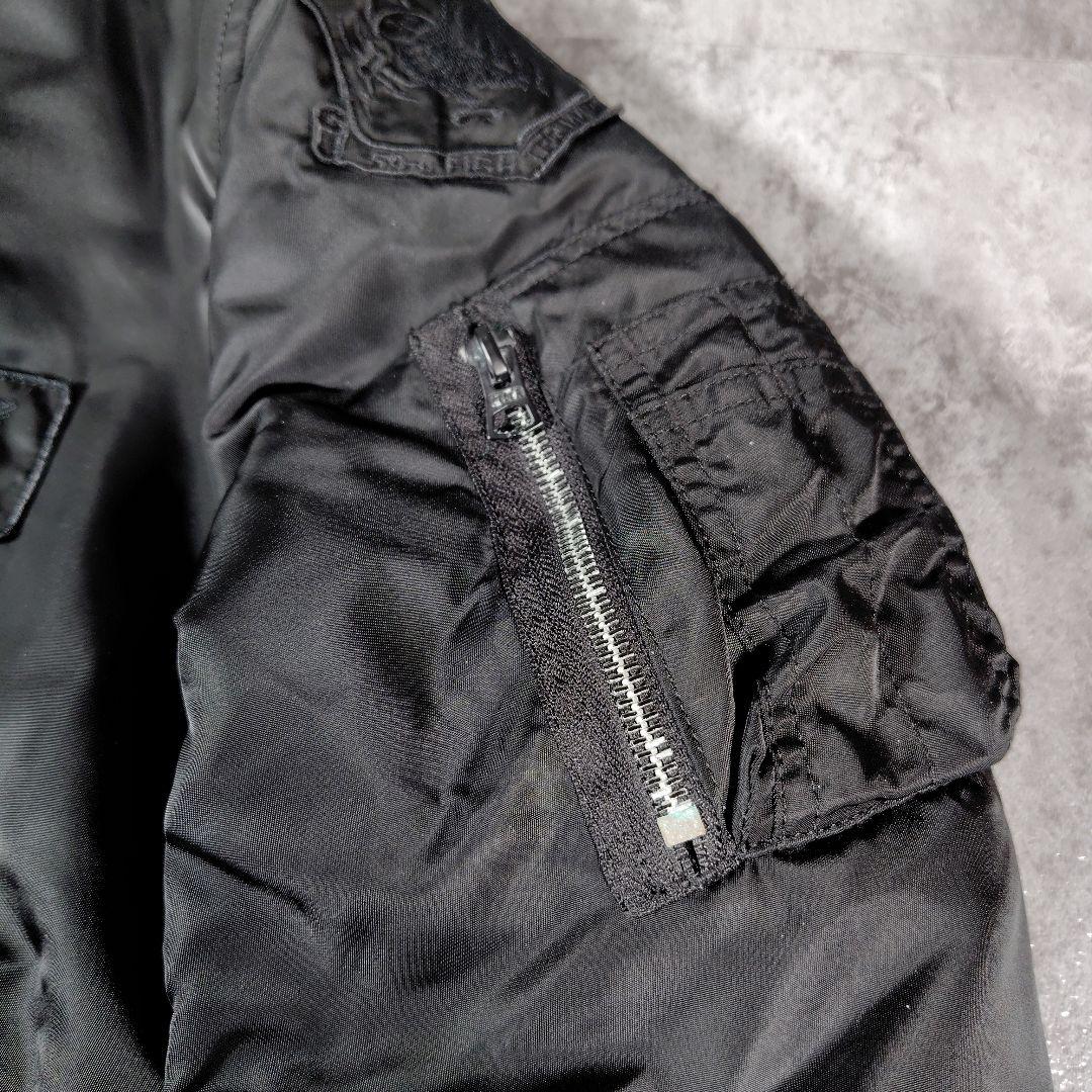 アルファインダストリーズ　パッチ付MA-1 フライトジャケット　リバーシブル　黒