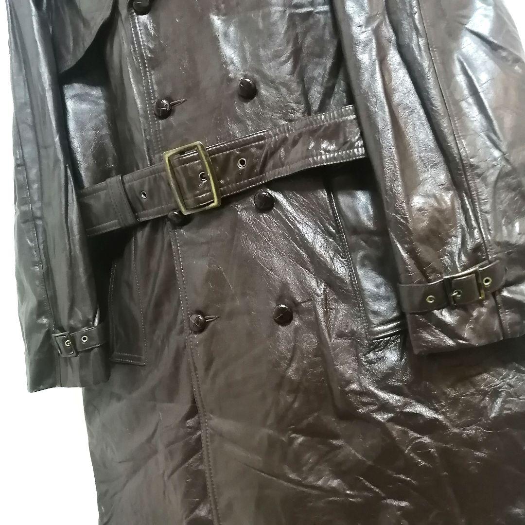 70s カウレザーコート　USA製 ウエスタン ヒッピー　ロングコート
