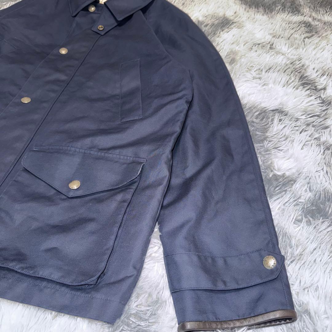 90s POLO by Ralph Lauren レザー切替 ステンカラーコート