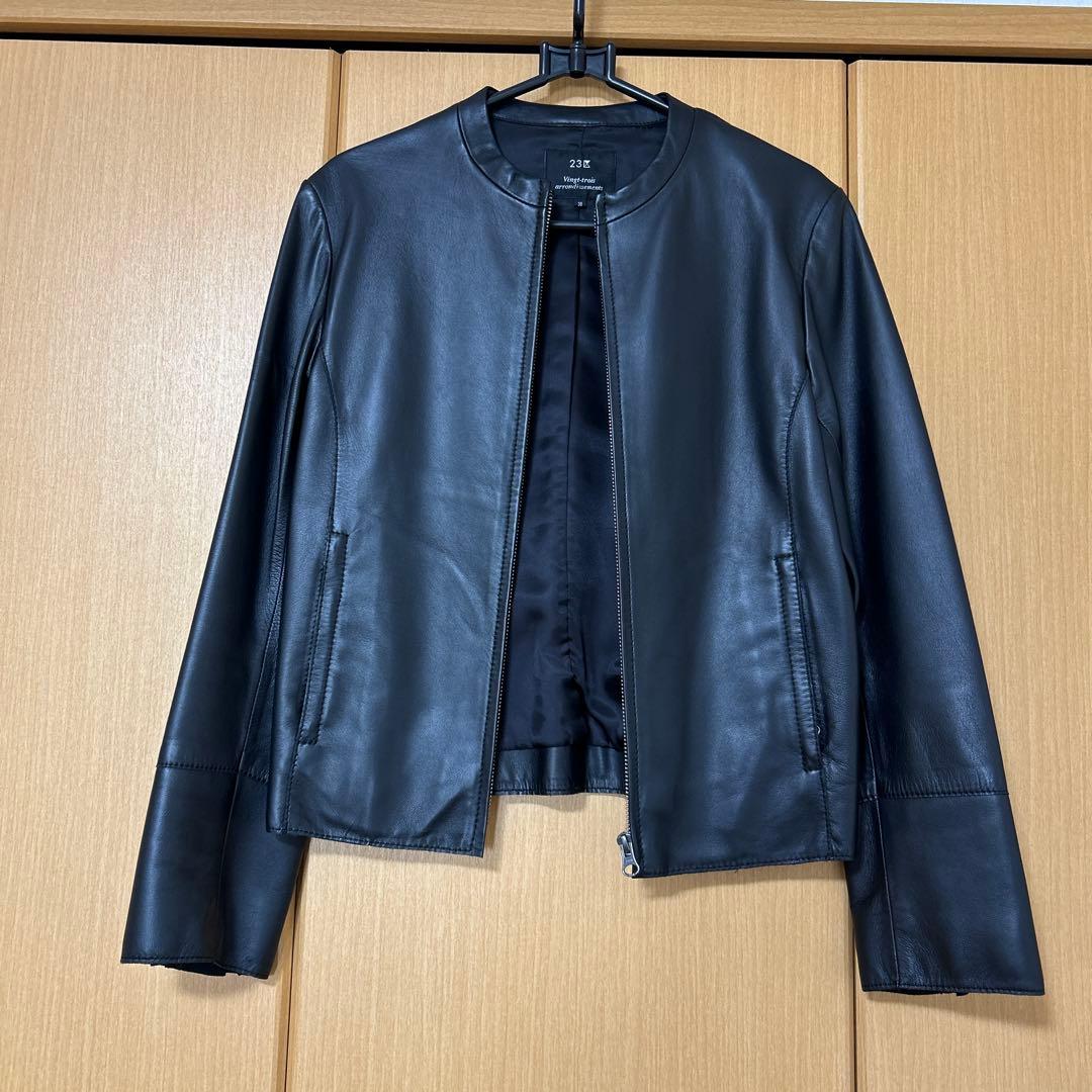 【KKK美品】23区 シープレザージャケット