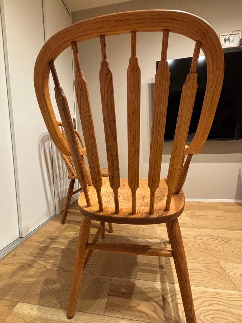 希少　アメリカ製　ダイニングチェア　アームチェア　ウィンザーチェア　剥離