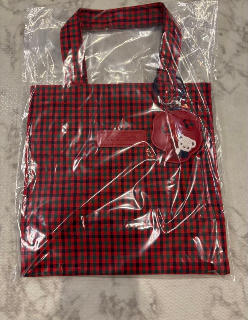 10/4発送【2025.9購入品】familiar チェック　トートバッグ　小