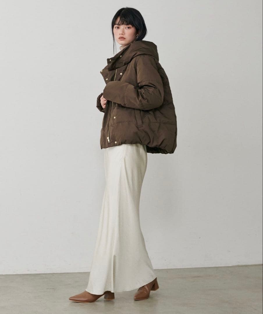 【新品】LARUTA ピーチスキンダウンフェザーコート ブラウン ラルータ