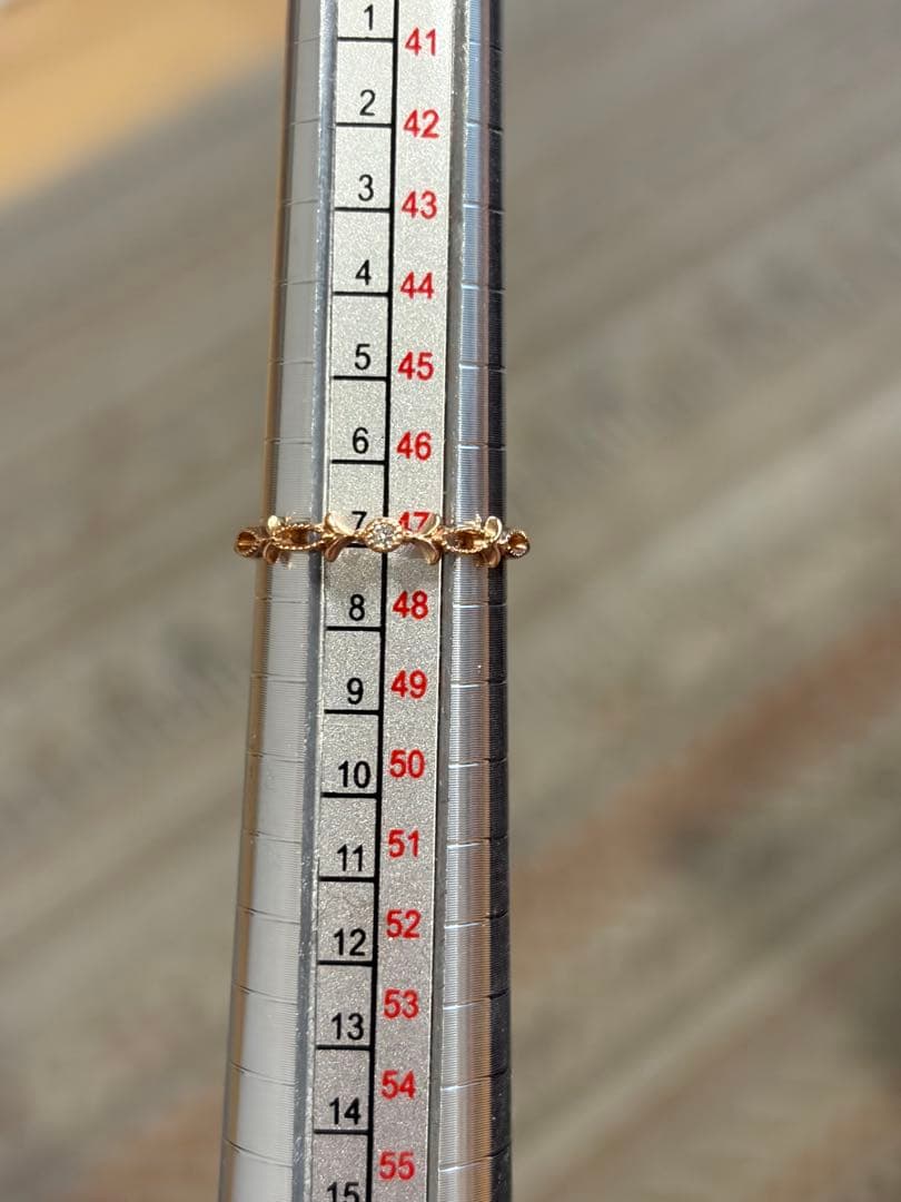 【agete】アガット リング K10 ピンクゴールド ティアラ ダイヤ 7号