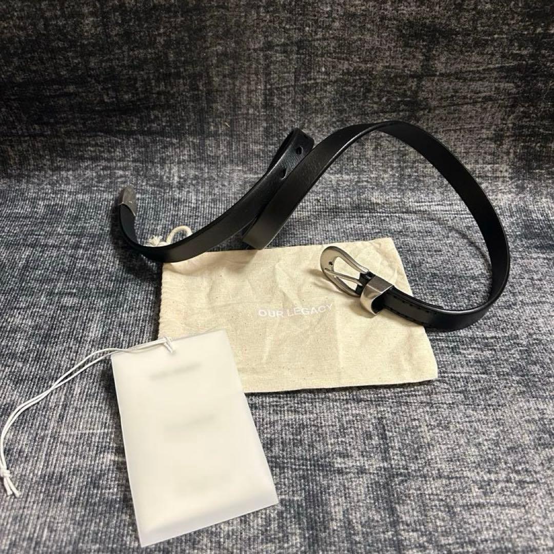 OUR LEGACY ブラックレザー ベルト S 70